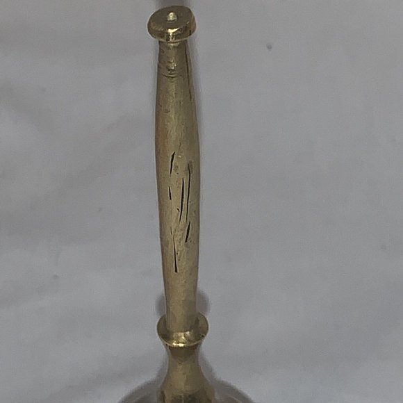 Etched Brass Bell - Made In India - Chime Alarm - Hand Bell Ringer Vintage - 6” - Picture 4 of 7